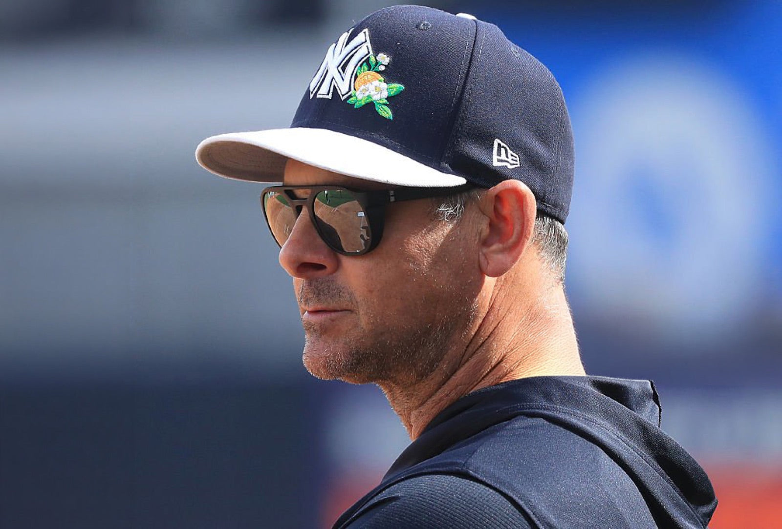 Aaron Boone in the basn5 fort point aviator at Yankees spring training