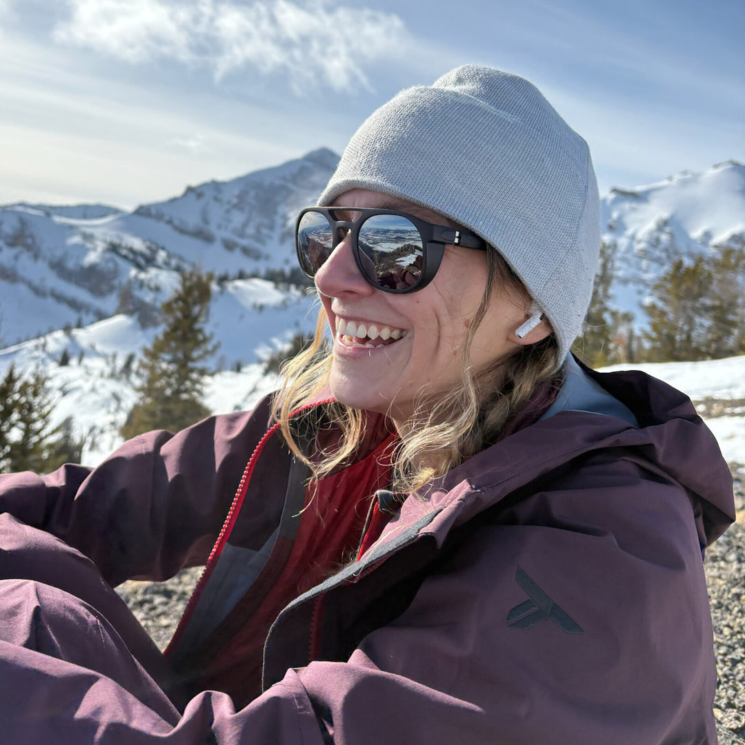 On the mountain in winter, wearing basn5 Fort Point