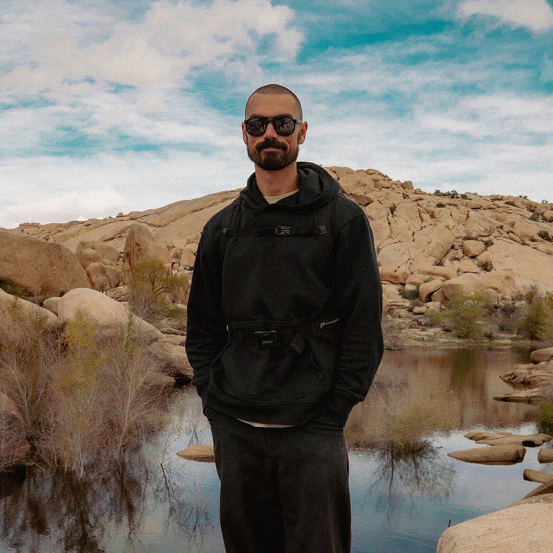 Among the boulders of Joshua Tree, wearing basn5 Fort Point