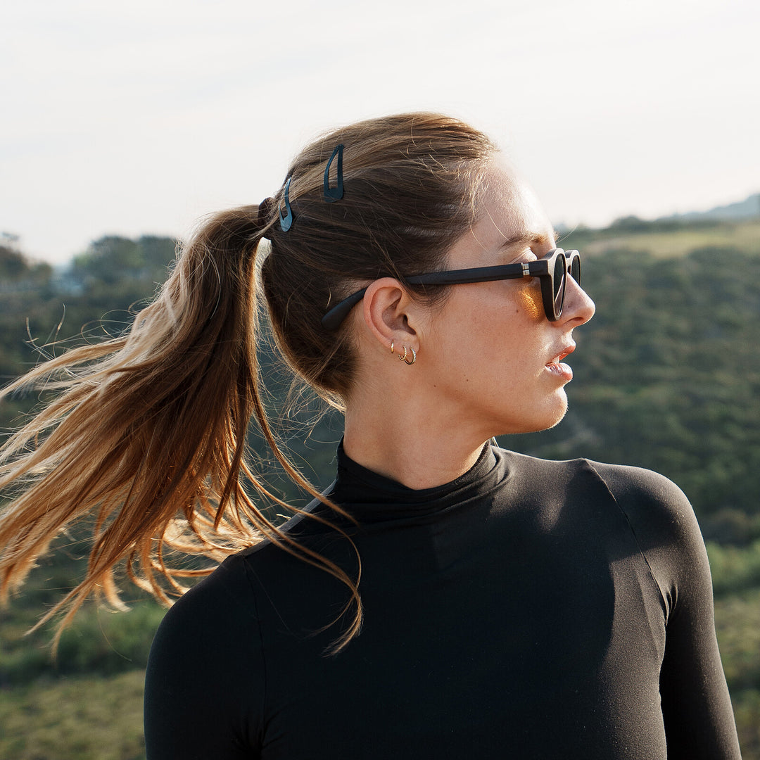Sydney at golden hour, wearing basn5 Highway 1