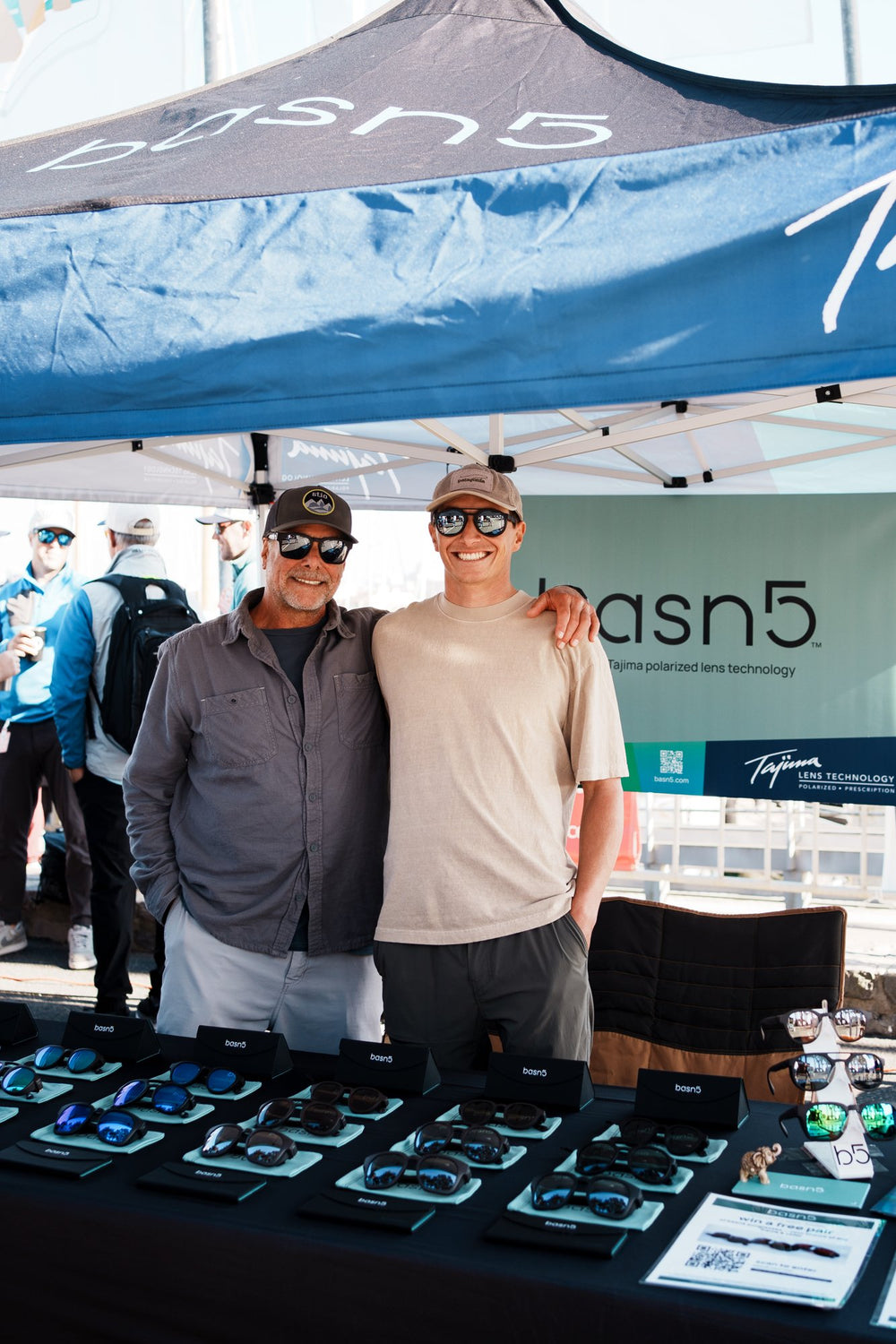 basn5 co-founders Steve and Jacob Rosenberg, father and son, at the basn5 tent